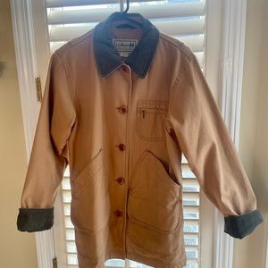 L.L. Bean like new women’s lined Barn Coat, Small/Regular, Tan/Chestnut.